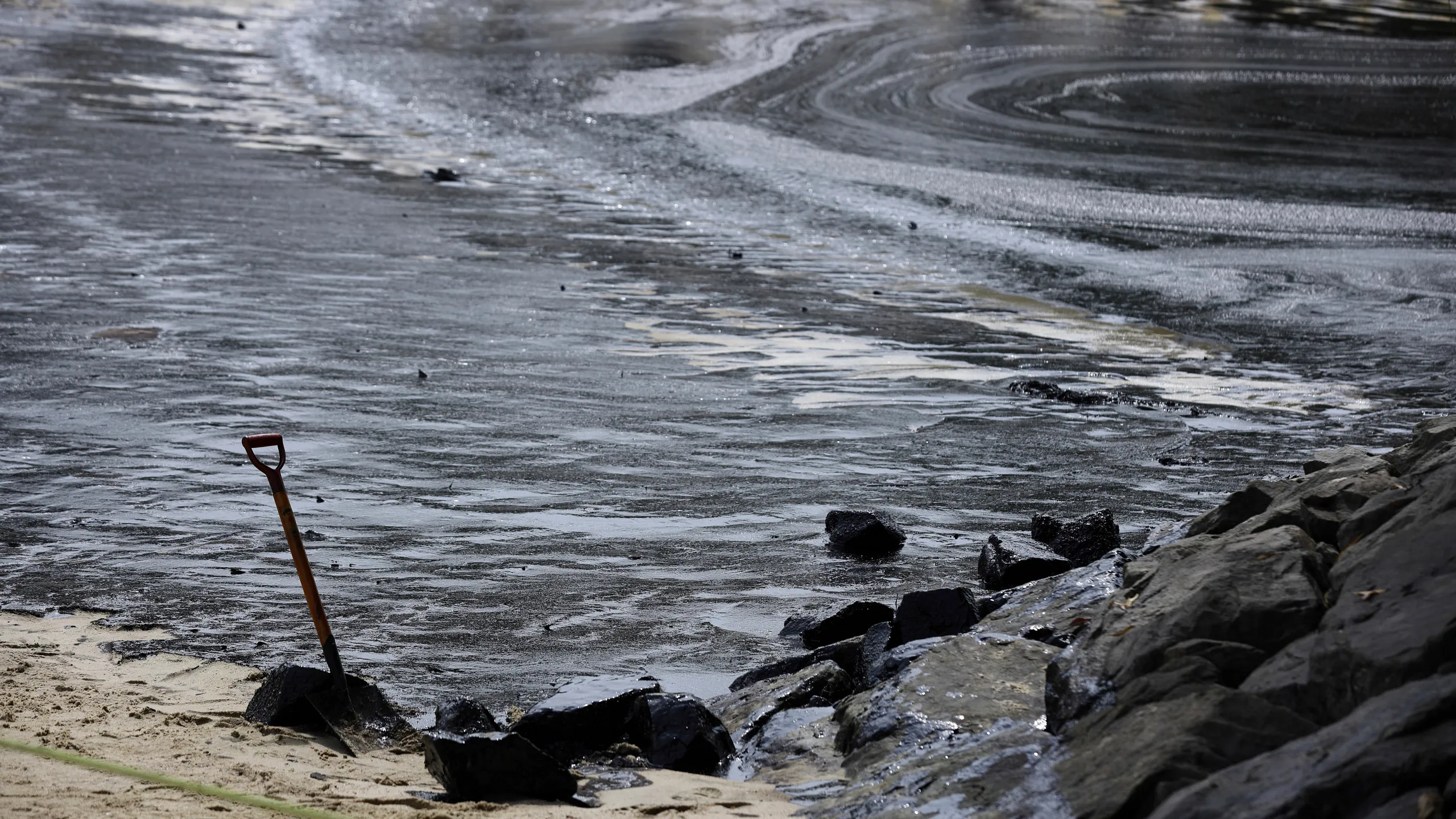 The oil that spill on Sentosa Tanjung Beach in Sunday June 16 2024.